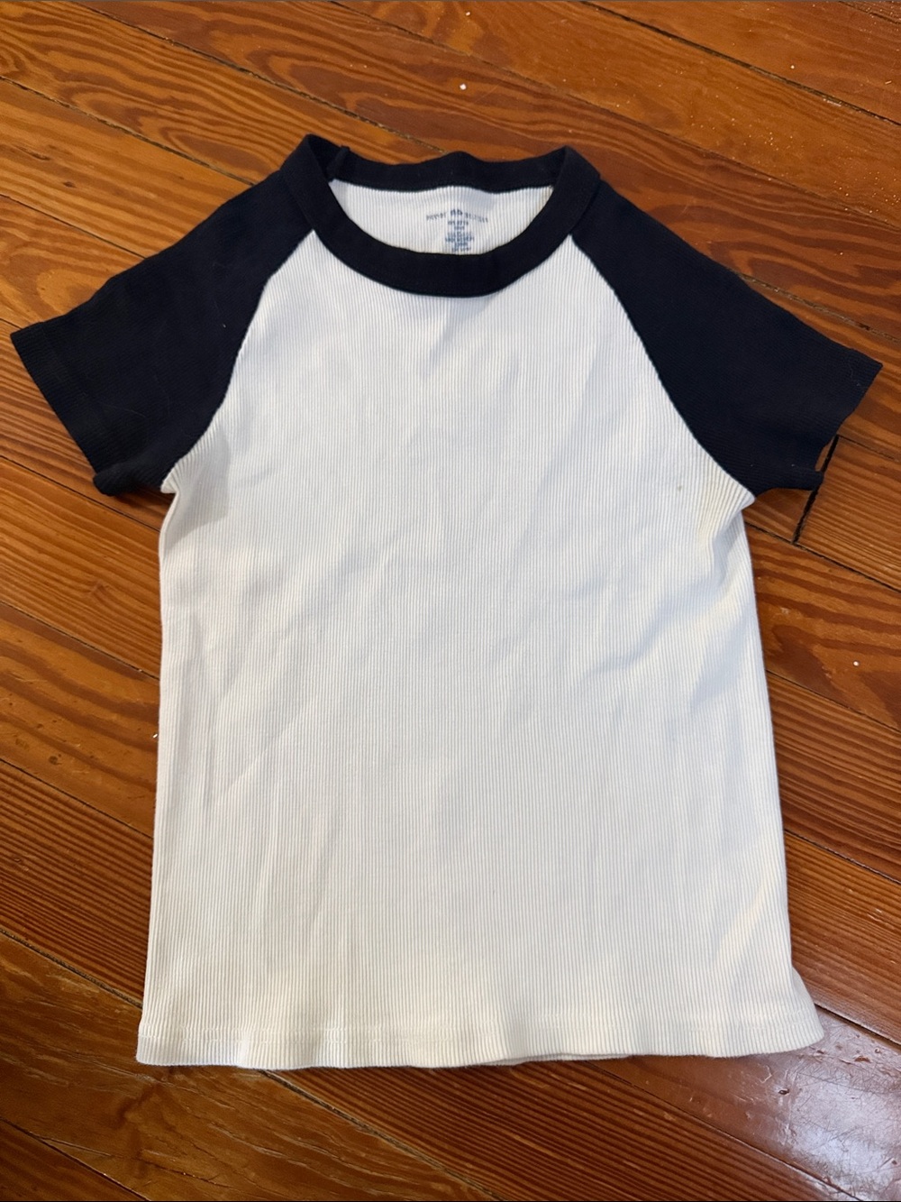 Brandy Melville White Body Black Raglan Tee
